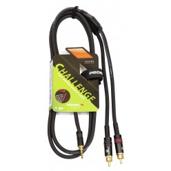 PROEL STAGE CHLP215LU15 CHALLENGE Series kabel wtyk Jack 3.5 stereo - 2x wtyk RCA, dł. 1.5m